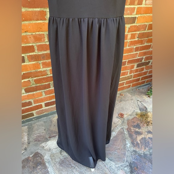 ModCloth Black Maxi Column Straight Gown Dress Spaghetti Strap Sz XL 1X - Picture 3 of 7
